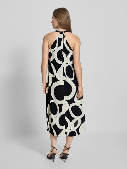someday. Midikleid aus Viskose mit V-Ausschnitt Modell 'Qedira print' Black 5