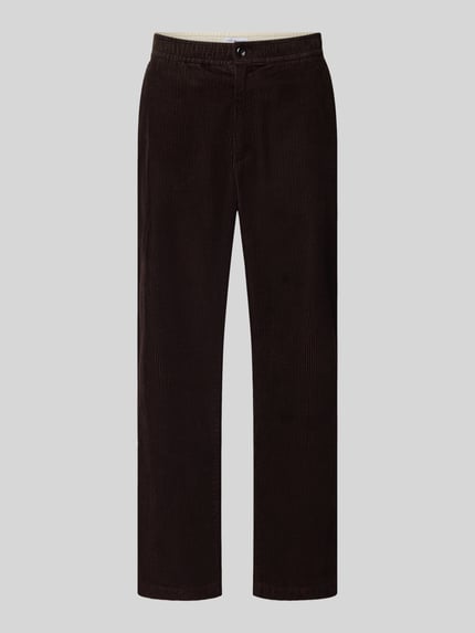 Productfoto, donkerbruine straight fit corduroy broek van katoen, model 'DOVER' van Tommy Hilfiger, Heren corduroy broek