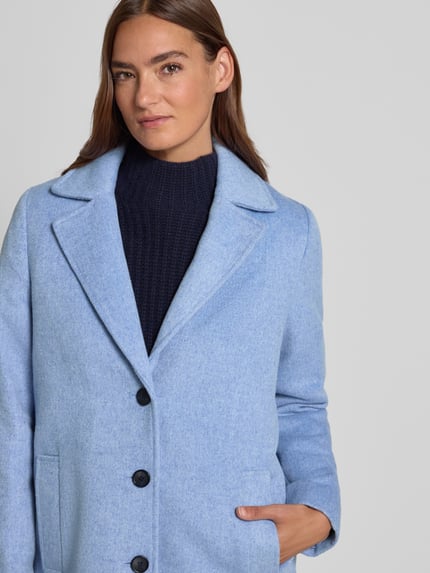 Tom Tailor Regular Fit Mantel mit Woll-Anteil Hellblau 3