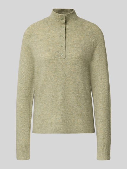 OPUS Sweter z dzianiny o kroju regular fit z mieszanką wełny i moheru, model „Plutton” Miętowy 2