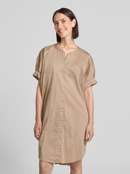 FREE/QUENT Knielanges Kleid mit Stretch-Anteil Modell 'Xenia' Taupe 4