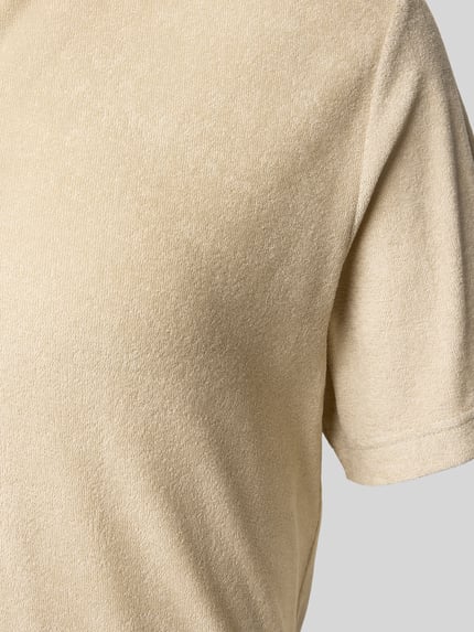MC2 Saint Barth Slim Fit Poloshirt mit V-Ausschnitt Modell 'JEREMY - TERRY' Beige 2