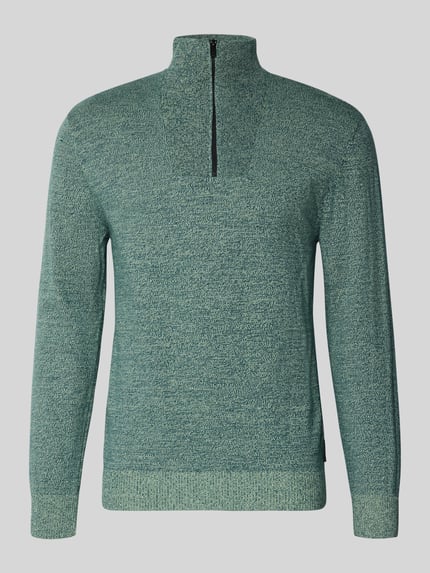 Tom Tailor Denim Bluza z kołnierzem o kroju regular fit z czystej bawełny Miętowy melanż 2