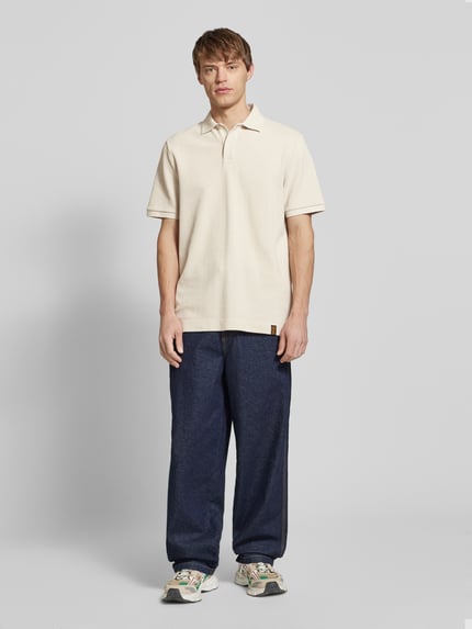G-Star RAW Poloshirt van viscose met labeldetail Offwhite - 1