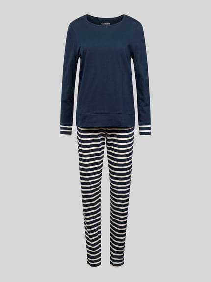 SCHIESSER Pyjama mit Streifenmuster Blau 1