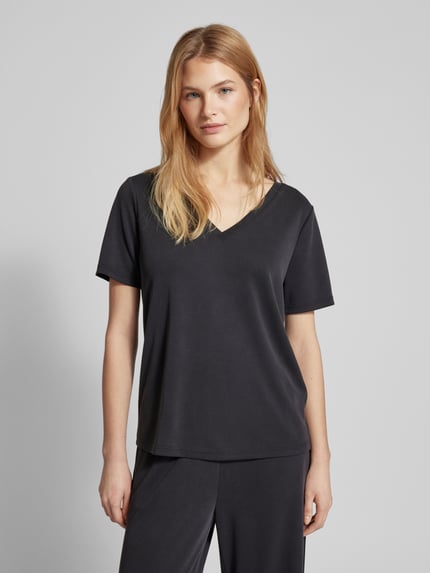 Jake*s Casual T-Shirt mit V-Ausschnitt Black 4