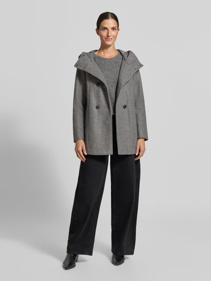 VERO MODA Regular fit lange jas met capuchon model 'FORTUNESHILA' Middengrijs gemêleerd - 1