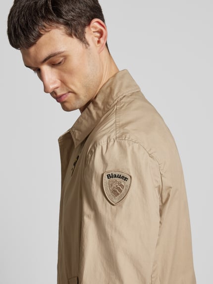 Blauer USA Parkamantel mit Label-Badge Modell 'HUDSON' Sand 3