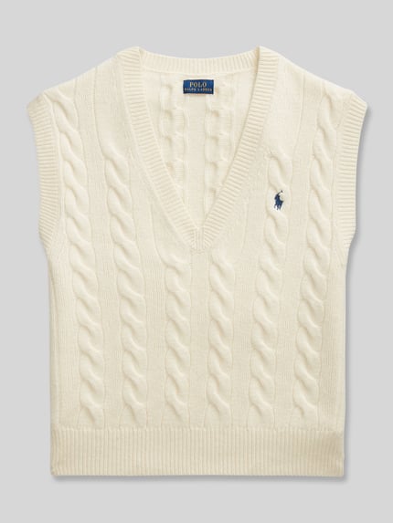 Polo Ralph Lauren Regular Fit Pullunder aus Woll-Kaschmir-Mix Ecru 2