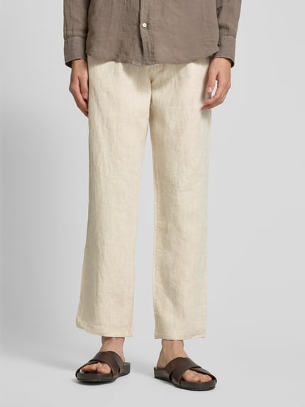 KnowledgeCotton Apparel Loose Fit Hose mit Tunnelzug Stein 4