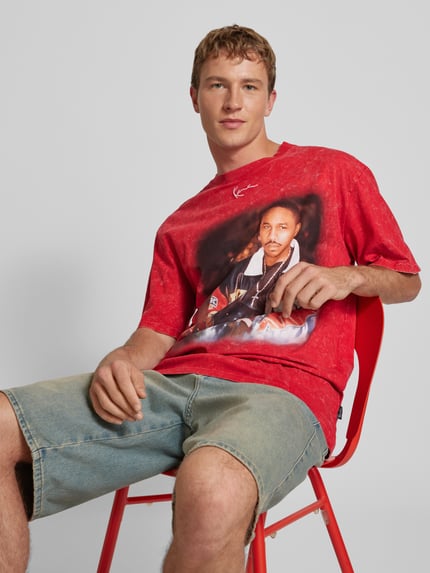 Karl Kani T-Shirt mit Label-Stitching Modell 'Tiny' Rot 3
