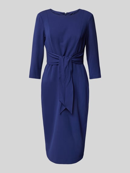 Adrianna Papell Knielange cocktailjurk met knoopdetail Donkerblauw - 2