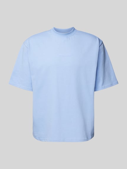 Carlo Colucci Oversized T-Shirt mit Label-Print Hellblau 2