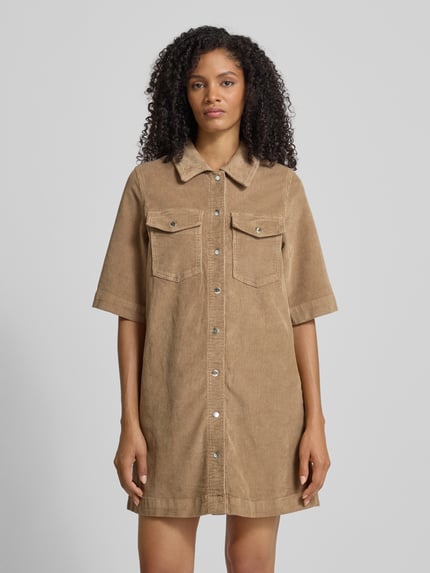 VERO MODA Flatteuze vrijetijdsjurk van katoenmix, model 'FENJA' Zand - 4