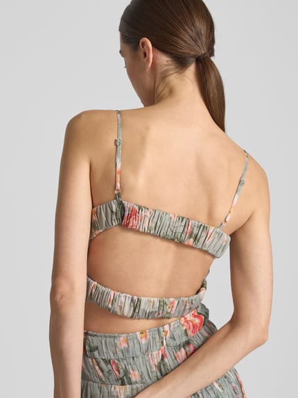 Lace & Beads Avondjurk met smokdetails Lichtgrijs - 3