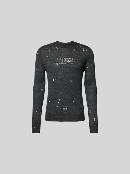 MM6 Maison Margiela Shirt met lange mouwen van zuivere scheerwol Antraciet - 2