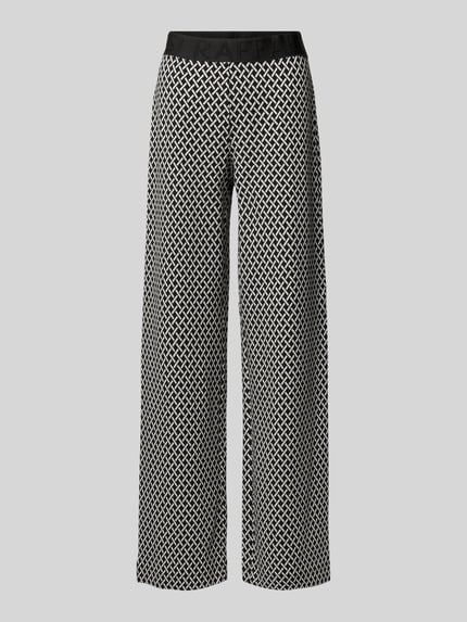 Raffaello Rossi Wide Leg Stoffhose mit elastischem Label-Bund Modell 'ELAINE' Black 2