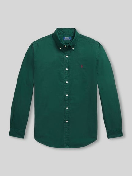 Polo Ralph Lauren Custom Fit Freizeithemd aus reiner Baumwolle Dunkelgruen 2