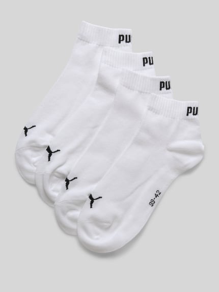 PUMA Skarpety do sneakersów z logo w zestaw 4 szt. Biały 1