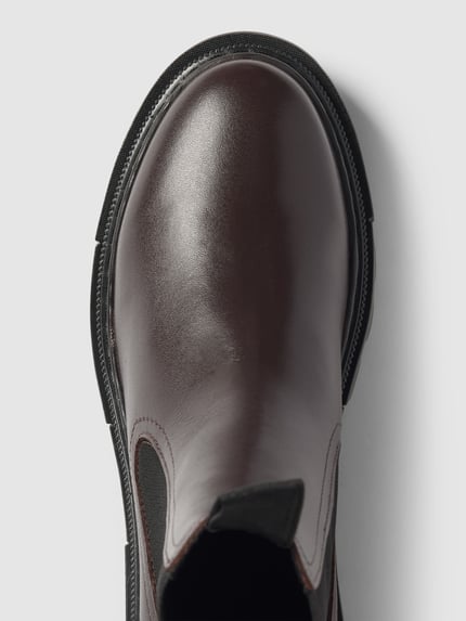 Tamaris Chelsea boots van leer met siernaad Donkerbruin - 3