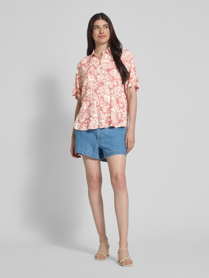 Jake*s Studio Woman Bluzka o kroju relaxed fit z wiskozy z rękawem o dł. 1/2 Terakotowy 1