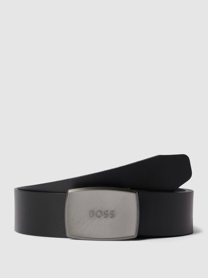 BOSS Leren riem met pinsluiting in metallic, model 'Jensy' Zwart - 1