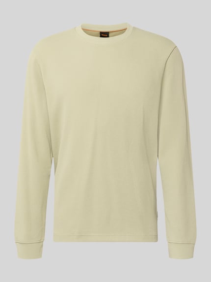 Productfoto, regular fit shirt met lange mouwen van katoenmix model 'We_Tempest' van BOSS Orange in lichtgeel, Heren