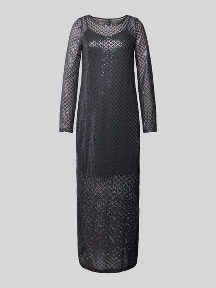 VERO MODA Paillettenkleid mit Gitterkaro aus Pailletten auf Mesh Modell 'SAFINA Anthrazit 2
