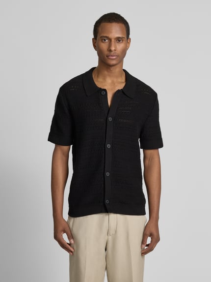 Selected Regular Fit Freizeithemd mit Polokragen Modell 'PALO' Black 4