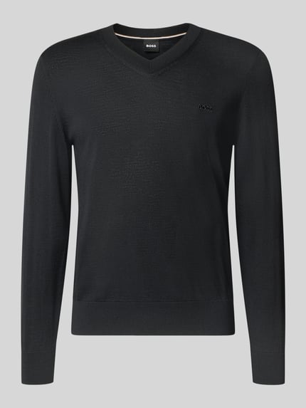 BOSS Regular Fit Pullover aus reiner Schurwolle Modell 'H-Melba-L' Black 2