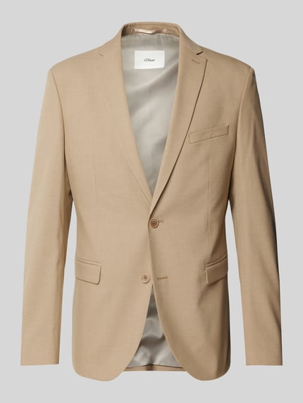s.Oliver BLACK LABEL 2-knoops colbert met reverskraag, model 'Pure' Beige - 2