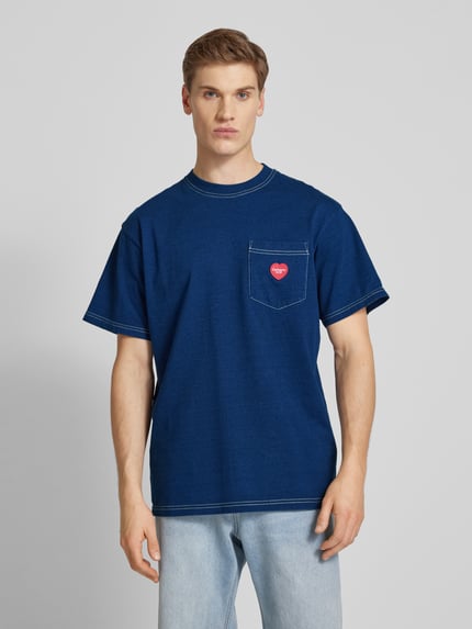 Carhartt Work In Progress T-Shirt mit Brusttasche Modell 'INGO' Dunkelblau 4