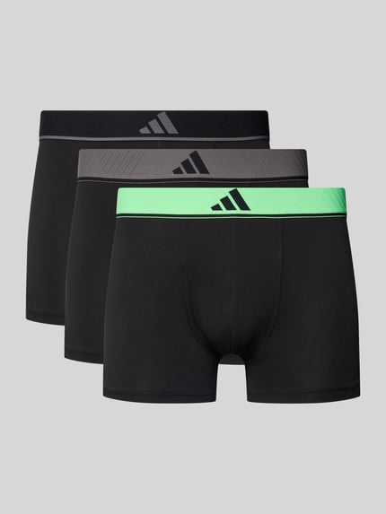 adidas Sportswear Obcisłe bokserki o kroju slim fit z wyhaftowanym logo model ‘Active’ w zestawie 3 szt. Czarny 1