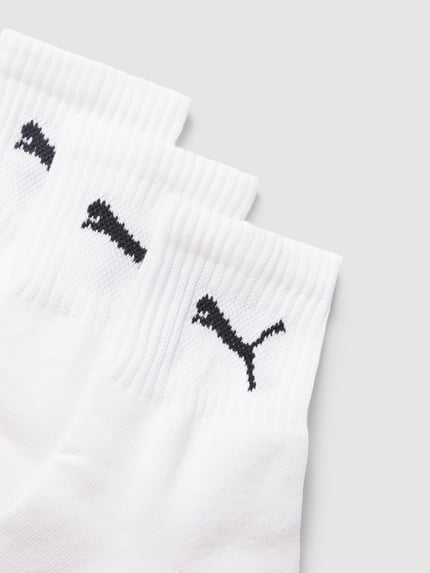 PUMA Sokken met labeldetail in een set van 3 paar, model 'SHORT CREW' Wit - 2