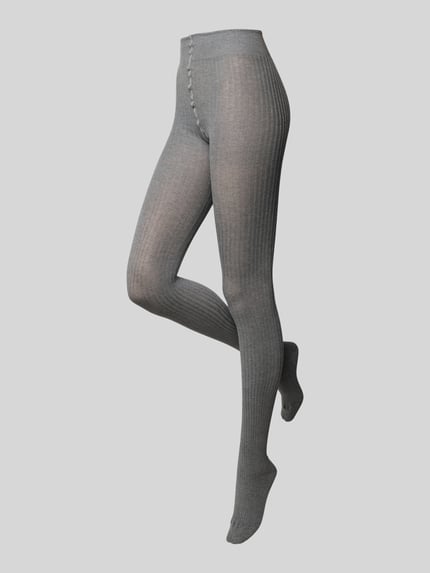 FALKE Strumpfhose mit Strukturmuster Modell 'Family' Hellgrau 1