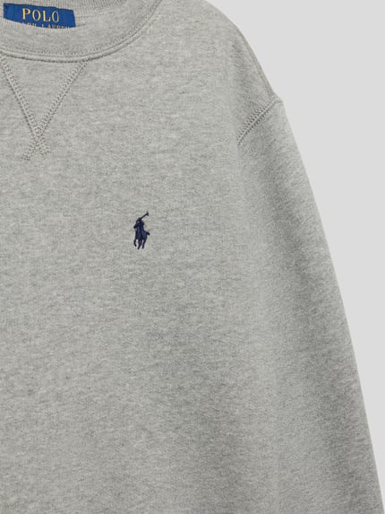 Polo Ralph Lauren Teens Sweatshirt in Melange-Optik mit Label-Stitching Mittelgrau Melange 2