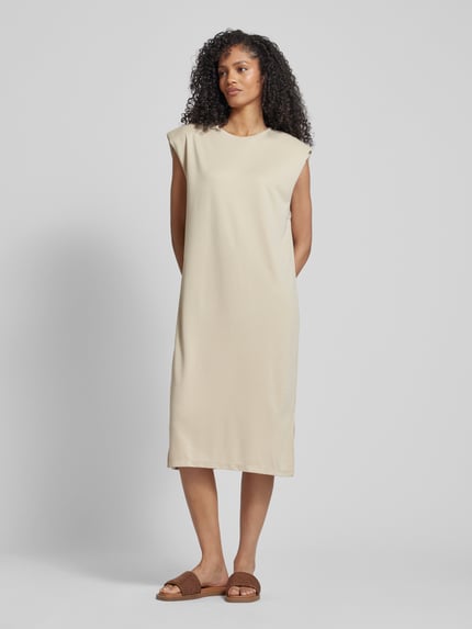 mbyM Knielange jurk met kapmouwen, model 'Stivian' Zand - 4