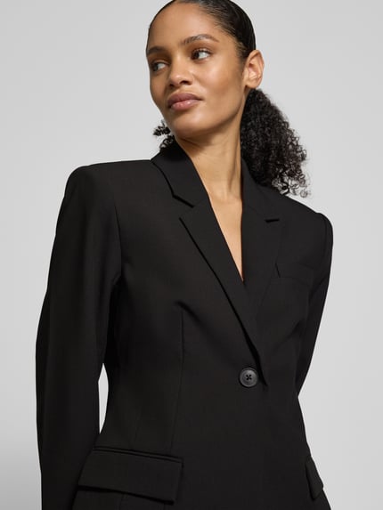 My Essential Wardrobe Slim Fit Blazer mit Pattentaschen Modell 'Milan' Black 3