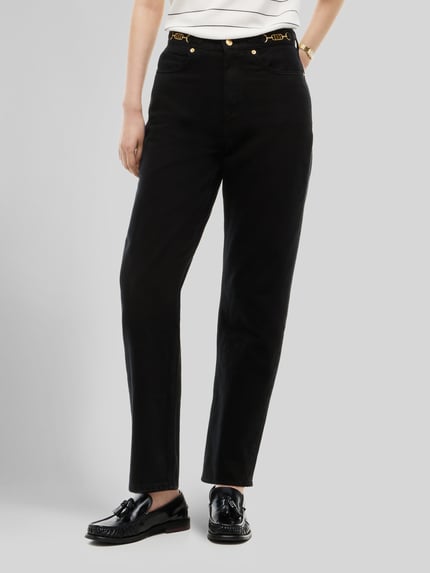 Tommy Hilfiger tapered fit jeans van puur katoen Zwart - 4