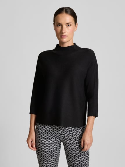 COMMA Strickpullover mit Stehkragen und 3/4-Arm Black 4