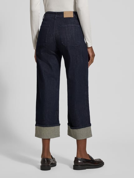 OPUS Wide Leg Jeans mit fixiertem Saumaufschlag Modell 'Miva' Jeansblau 5
