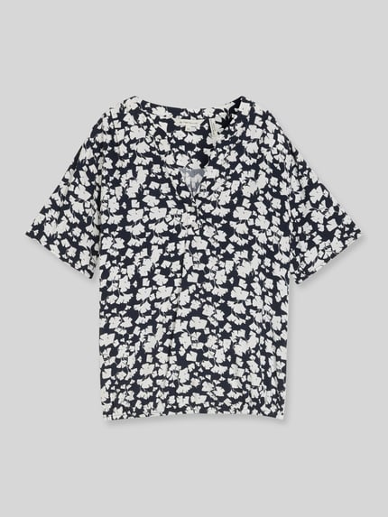 Tom Tailor Regular Fit Bluse aus Viskose Dunkelblau 2