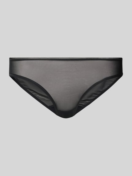 Produktfoto, Slip met elastische tailleband model 'SmoothIllusion' van Hanro, zwarte kleur, stretch-materiaal, aansluitende fit