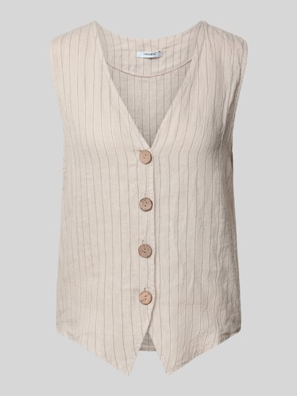 Regular Fit Weste aus reinem Leinen Shop The Look MANNEQUINE