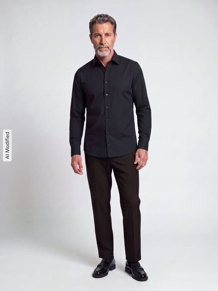 OLYMP Level 5 Slim Fit Businesshemd mit Kentkragen Black 1