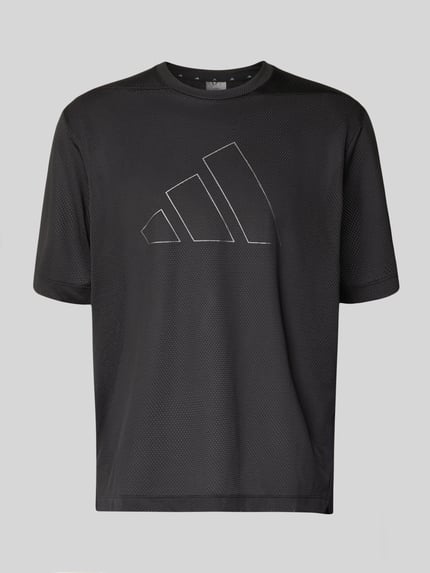 T-shirt o kroju regular fit w siateczkowym stylu z nadrukiem z logo Shop The Look MANNEQUINE