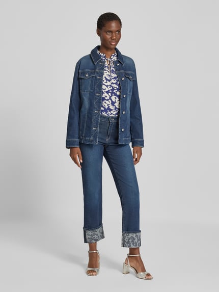 Marc Cain Feminine Fit Jeans mit Umschlag und Eingrifftaschen Jeansblau 1
