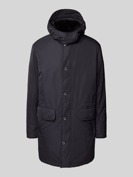 JOOP! COLLECTION Parka męska JOOP! Collection;Prosty krój;Kaptur z tunelem;Model ‘Moratos’;Kieszenie z patką;Zapięcie na guzik;Ozdobne szwy;Długość tyłu w rozmiarze 50: 91 cm;Szerokość ramion w rozmiarze 50: 49 cm;Szerokość klatki piersiowej w rozmiarze 50: 54 cm;Długość rękawa w rozmiarze 50: 67 cm Granatowy 2