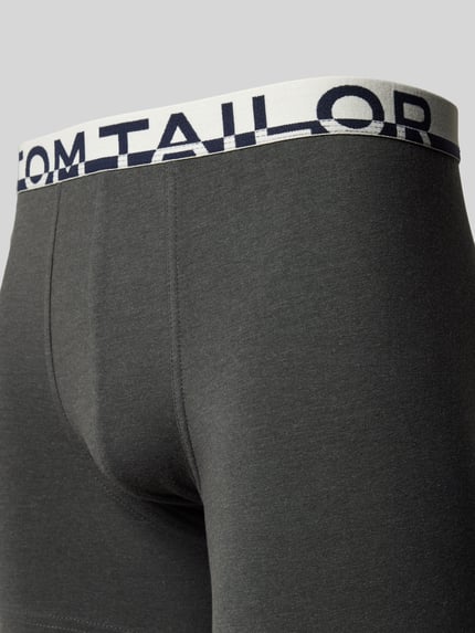 Tom Tailor Obcisłe bokserki o kroju slim fit z napisem z logo na pasie w zestaw 2 szt. Antracytowy 2