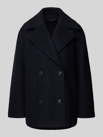 Style Icon Collection Oversized korte trenchcoat van wolmix - curated by Maja Weyhe Donkerblauw - 2